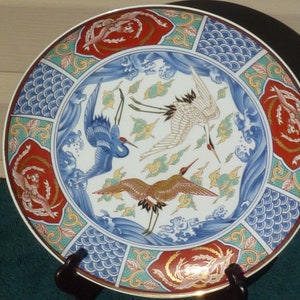 Vintage Japanese Arita cranes plate