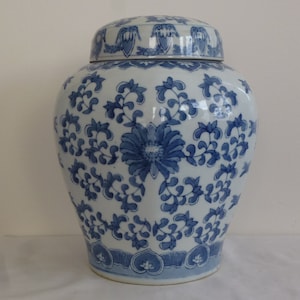 20th c. blue and white ginger jar