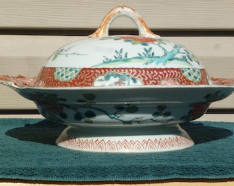 Qing covered enameled dish with mark