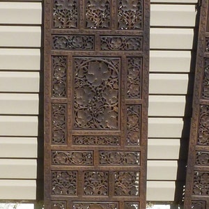 Hand carved wood screen from India