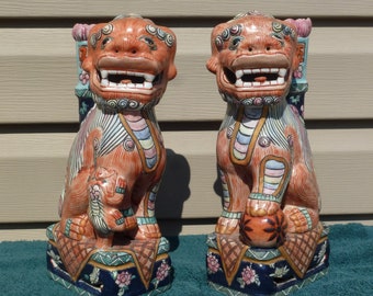 アンティーク中国磁器陶器ターコイズフー犬の置物 - Etsy 日本