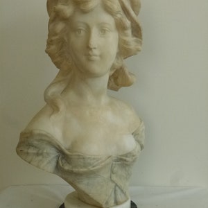 Lovely alabaster bust by Adolfo Cipriani