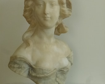 Lovely alabaster bust by Adolfo Cipriani