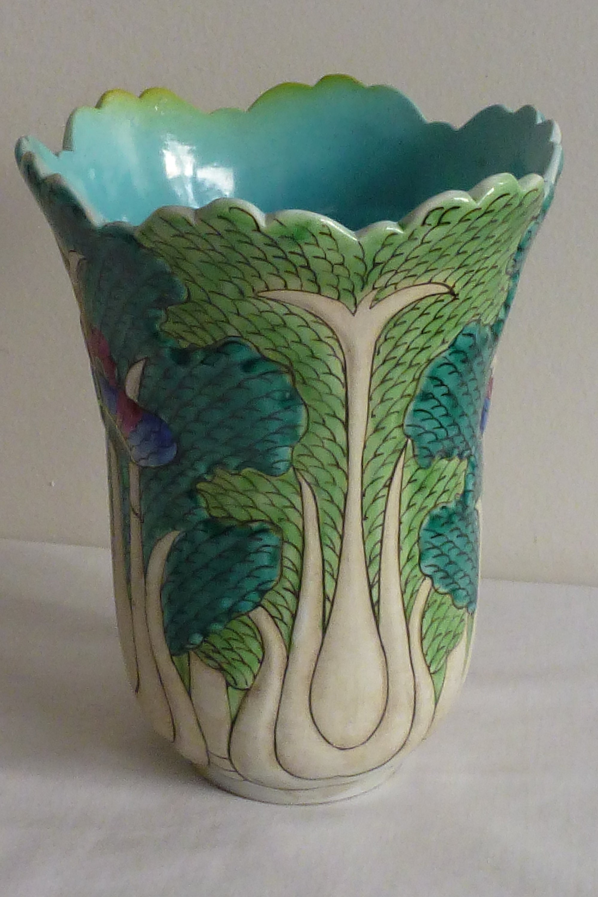 Bok Choy and Butterfly Vase With Tongzhi Mark - Etsy