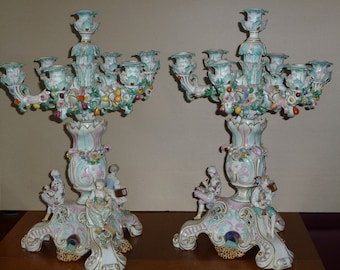 1760's Dresden seven light candelabra's