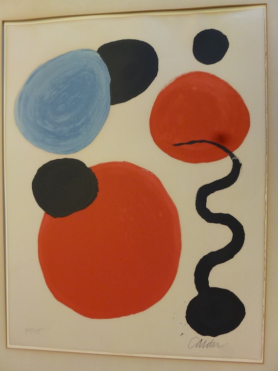 カルダー Alexander Calder 刷り込みサイン Alexander Calder Singed and Numbered Lithograph - Etsy