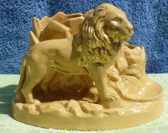 English desk piece w figure of lion