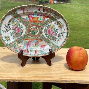 19th c rose medallion platter
