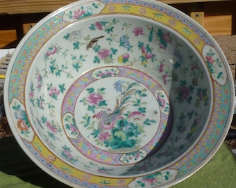 Rose Canton punch bowl