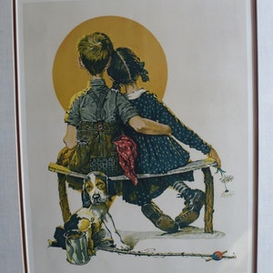 Norman Rockwell&#39;s &quot;young spooners&quot; signed lithograph