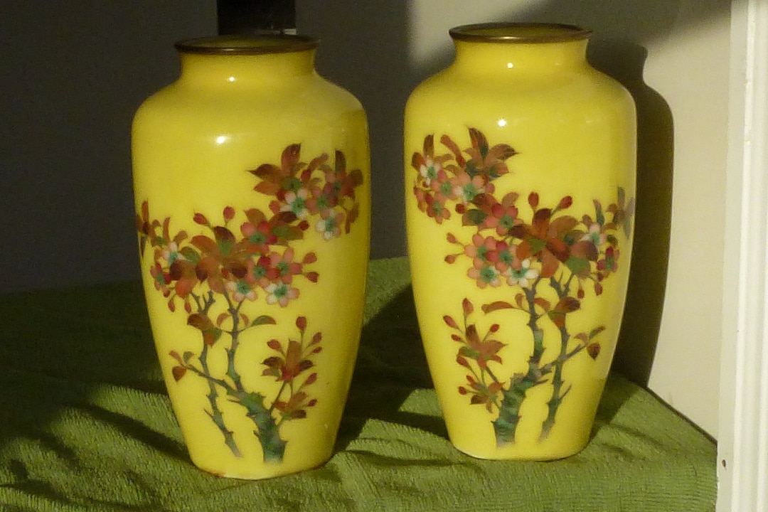 Pair of Wireless Cloisonne Vases Etsy