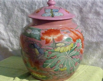 Chinese fish pond ginger jar