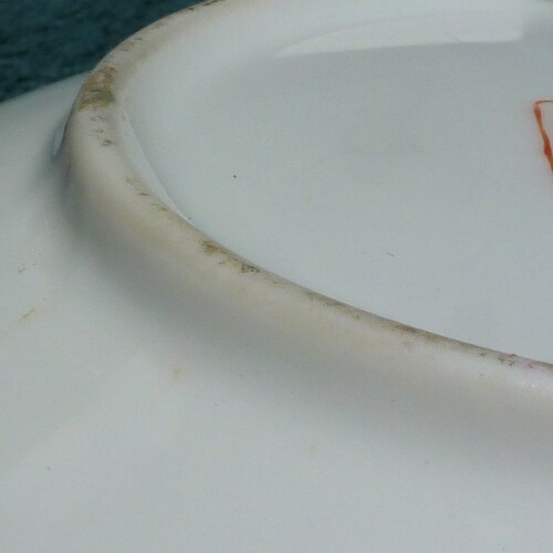 Republic period enameled shops shallow dish