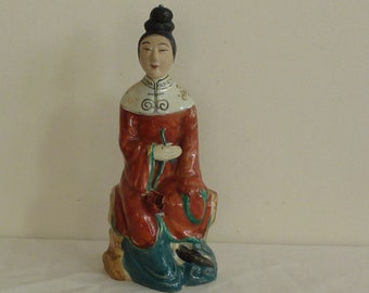 Qing bisque female figurine
