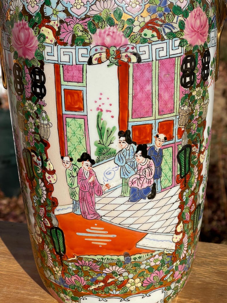Pair Chinese Enamel Baluster Vases - Etsy