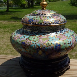Chinese 20th c cloisonne ginger jar