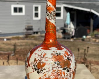 Meiji Kutani bottle vase