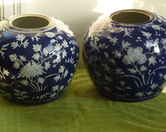 中国康熙帝の青白陶器の梅蓋壺 - Etsy 日本