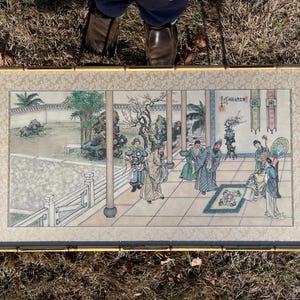 Chinese watercolor of court scene