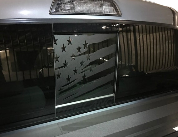 Toyota Tacoma Distressed USA Flag Decals Rear window 2016 ...