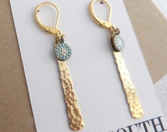 Dangle earrings gold earrings bar earrings long dangle earrings hammered earrings boho earrings long gold earrings charm earrings earrings