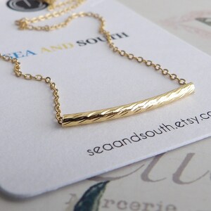 Gold bar necklace textured tiny gold bar necklace minimalist gold bar necklace gold necklace bar necklace everyday necklace gift