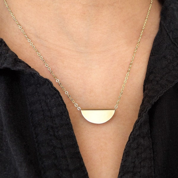 Half Circle Necklace Etsy