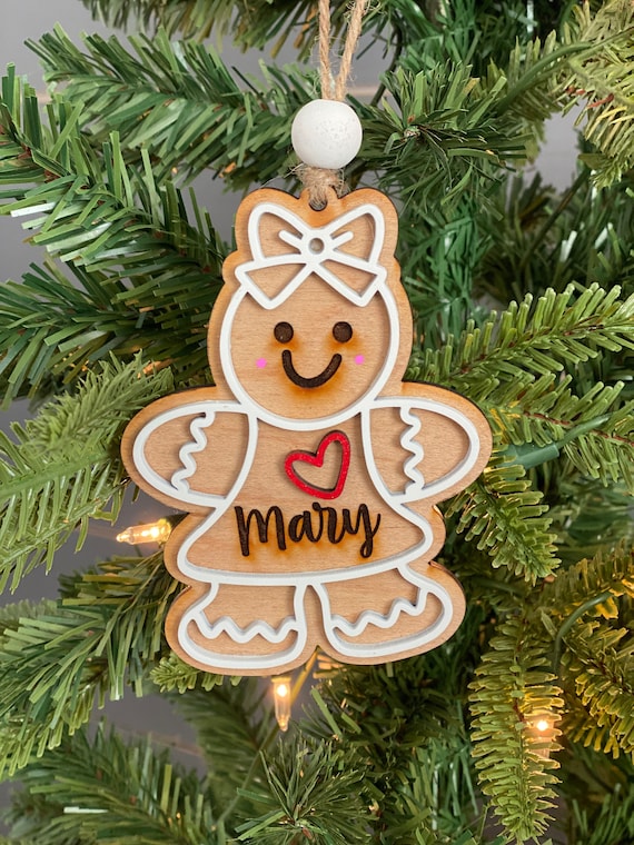 Gingerbread Boy & Girl personalized Ornament/ Christmas Ornament
