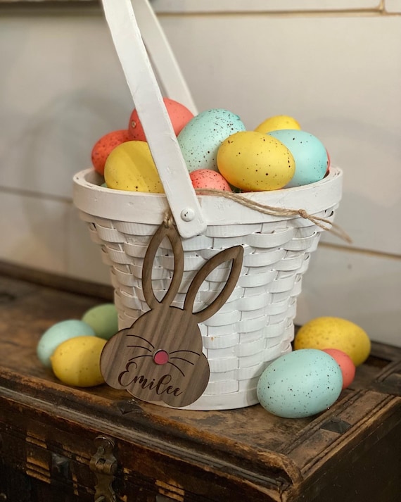Easter Bunny tags, Personalized Easter, Easter Basket Name tag