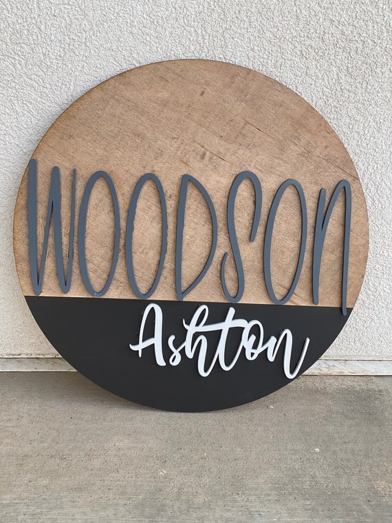 Custom name sign, Baby’s name sign, 18” round