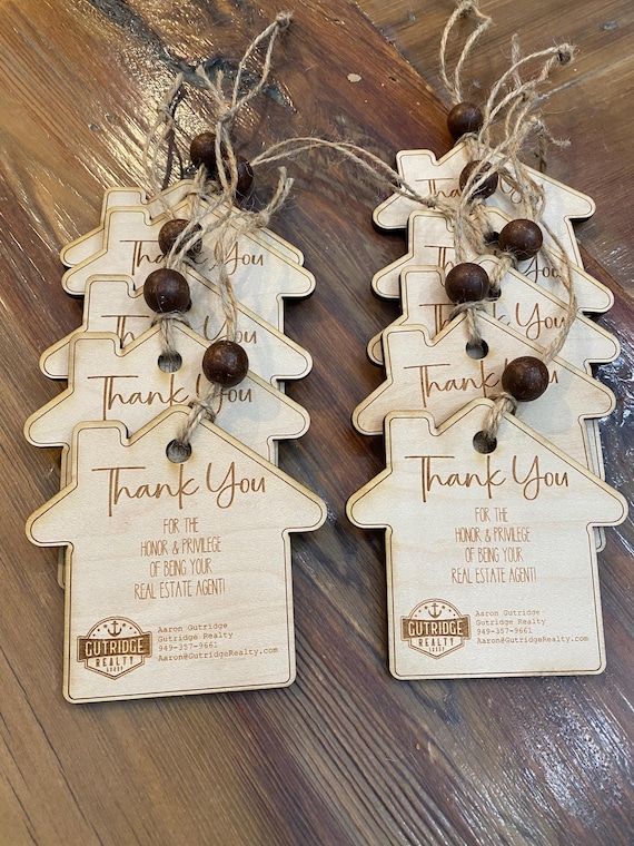 Realtor Tags/Realtor Gift Basket Tag/Realtor Logo wood tag