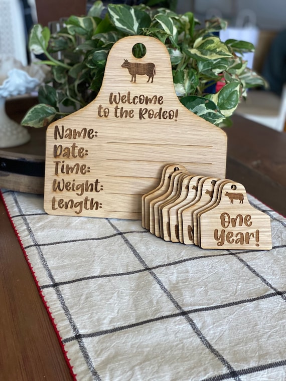 Baby props, baby milestone markers, welcome baby, baby shower gift, welcome to the rodeo, welcome to the herd, cowboy, gift ideas