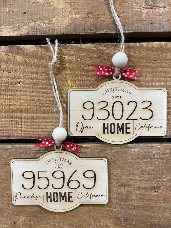 Personalized Zip Code Christmas Ornament, Realtor Gift, housewarming gift, our first home