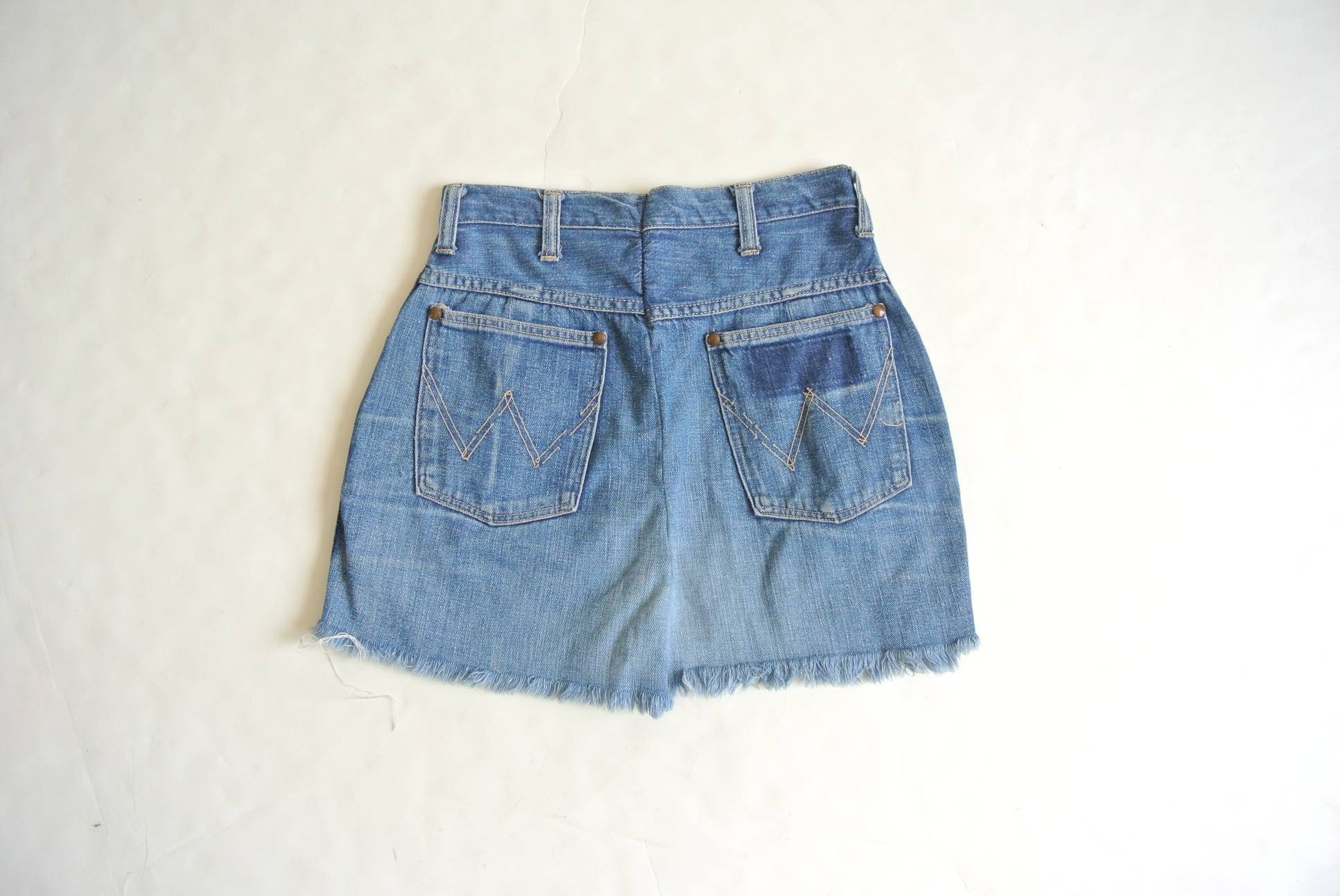 Vintage 1960s Wrangler denim mini skirt W25'-26.5'