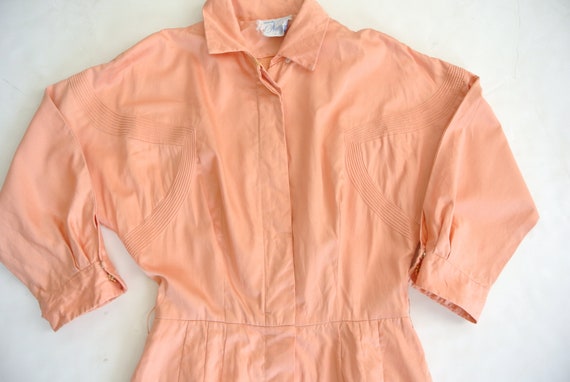 Vintage 1960s salmon pink long sleeve day dress - image 2