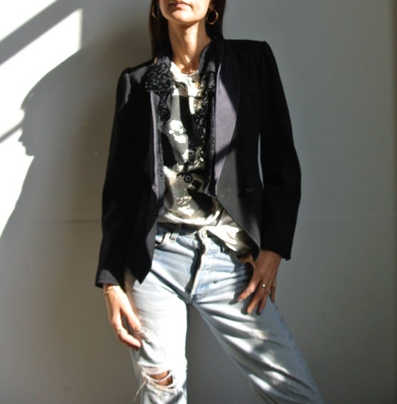 Vintage 1980s Ungaro Paris black blazer