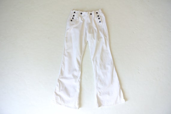 Vintage 1970s landlubber White bell bottom sailor