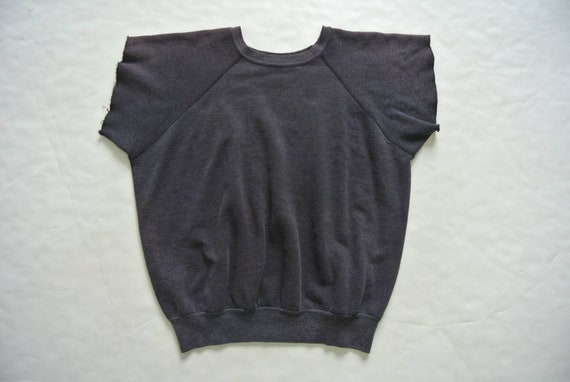Vintage 1980s faded black cut off sleeve sweatshir