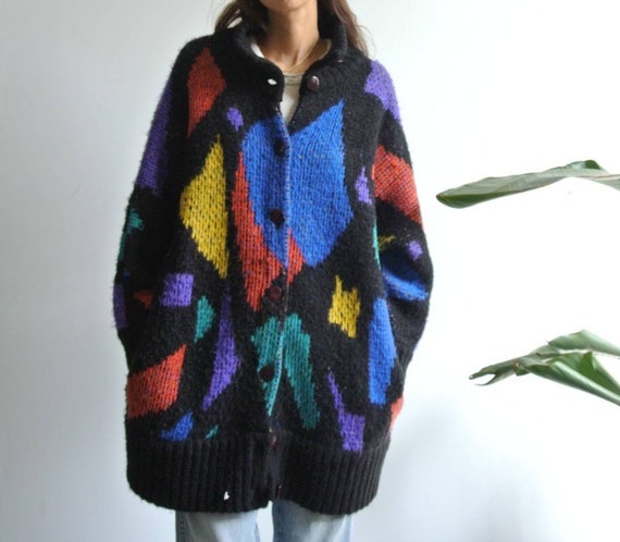 Vintage 1980s jacquard knit jacket