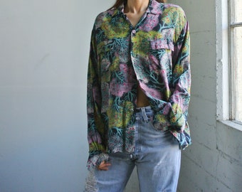 Vintage 80s 90s Unisex Ēsprit by Campus Button up Short Sleeve 