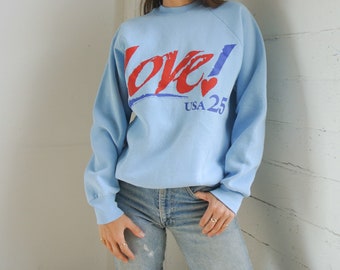 Vintage 1980s USPS novelty baby blue sweatshirt