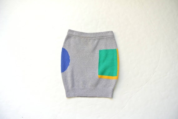 Vintage 1980s gray knit mini skirt