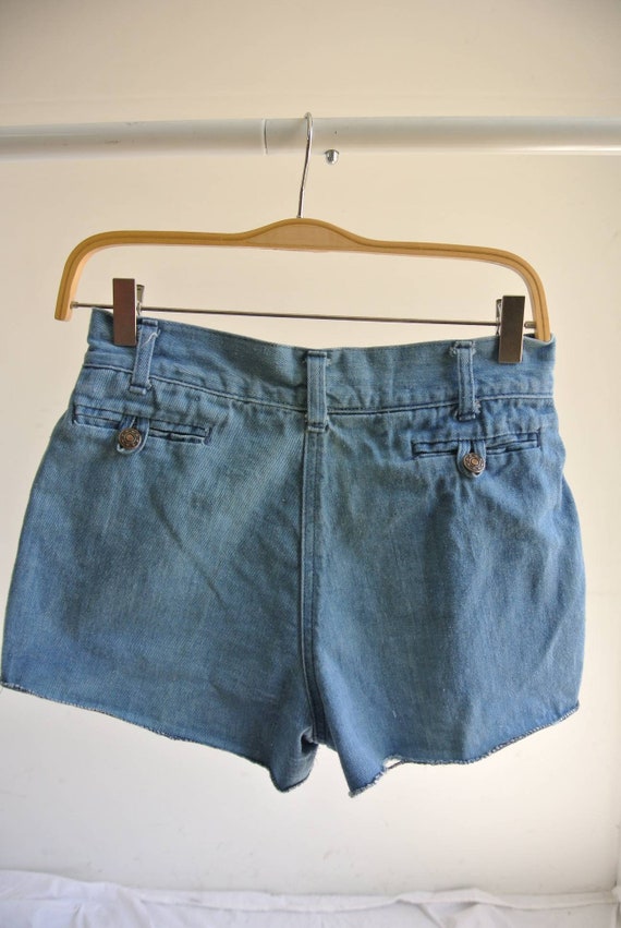 Vintage 1970s denim shorts  W25" - image 5