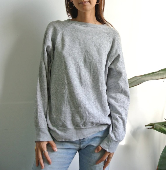 Vintage 1970s-80s thin gray solid sweatshirt