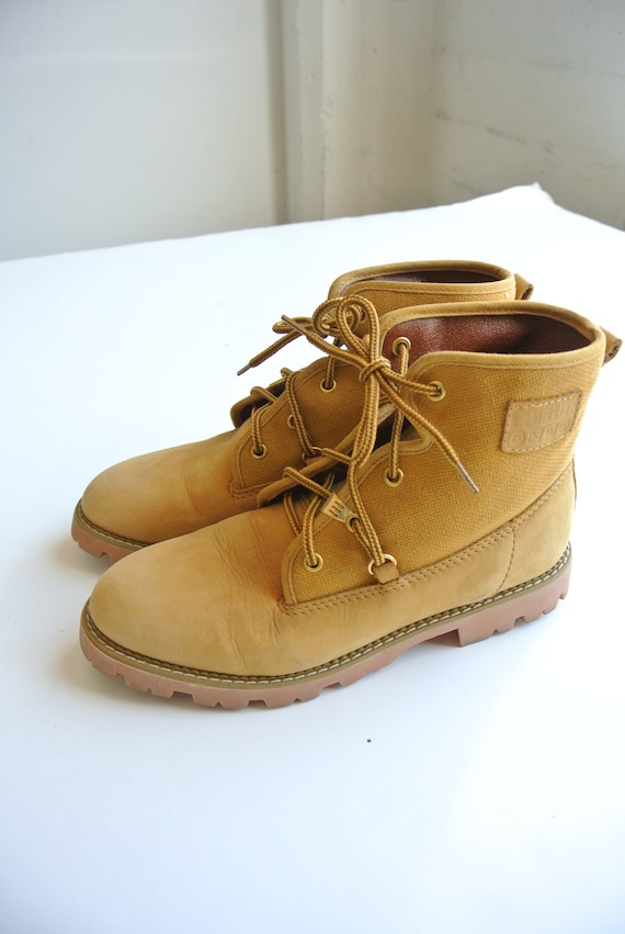 Vintage 1980s ESPRIT brown leather lace-up wheat n