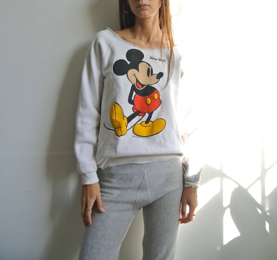 Vintage 1970-80s Mickey New York white sweatshirt