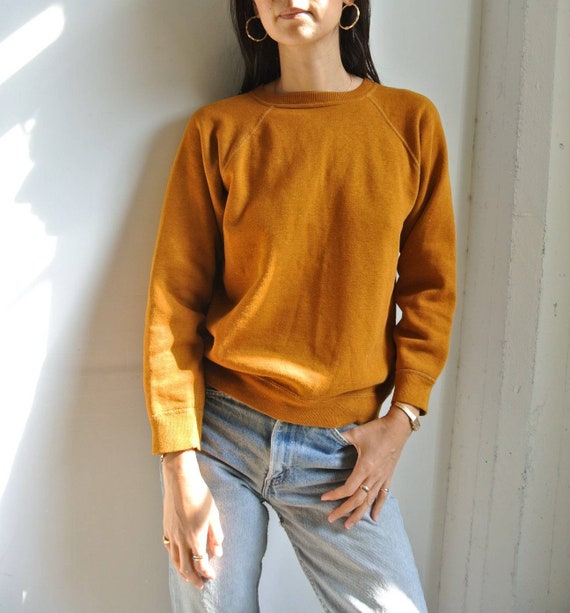 Vintage 1970smutard yellow solid raglan sweatshirt