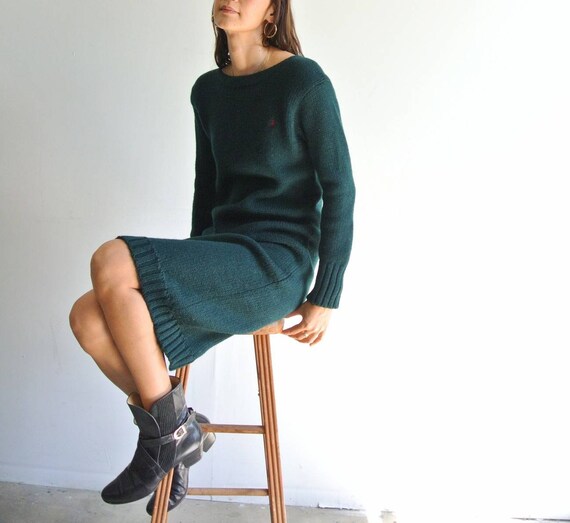 Vintage 1990s Ralph Lauren forest green knit sweat