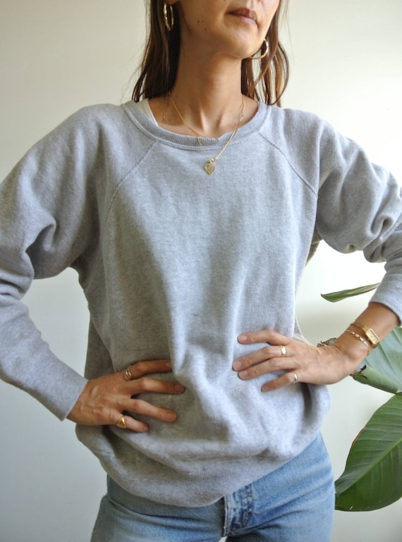 Vintage 1960-70s super soft gray solid sweatshirt