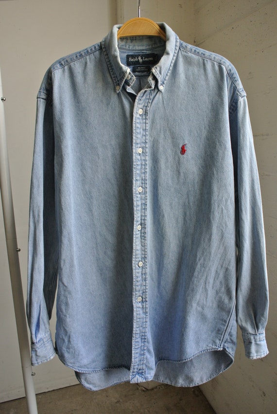 1990s Vintage Polo Ralph Lauren denim button up shirt Gem
